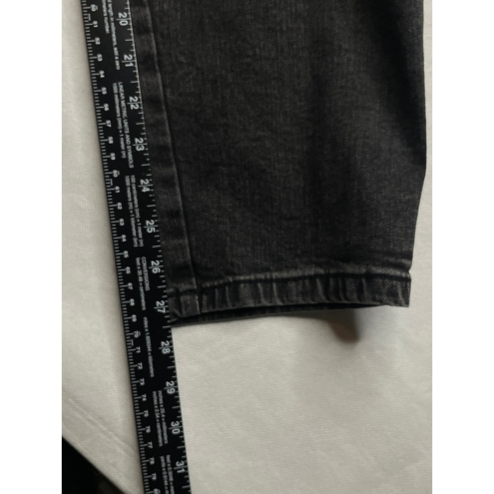Jones Stores Slouchy Jeans Women 28 Washed Black Paperbag Stretchy Waist Tapered - Picture 9 of 12
